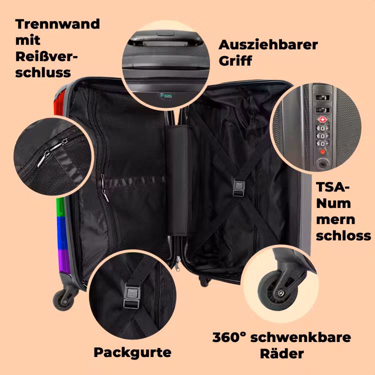 Koffer mit Name - Regenbogenhintergrund mit weißen Buchstaben — 3