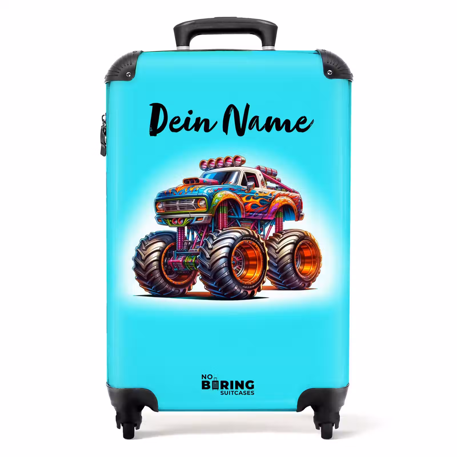 Koffer mit Name - Monstertruck-Regenbogenrennfahrer — 1
