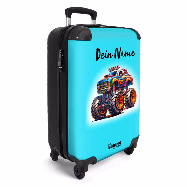 Koffer mit Name - Monstertruck-Regenbogenrennfahrer — 2