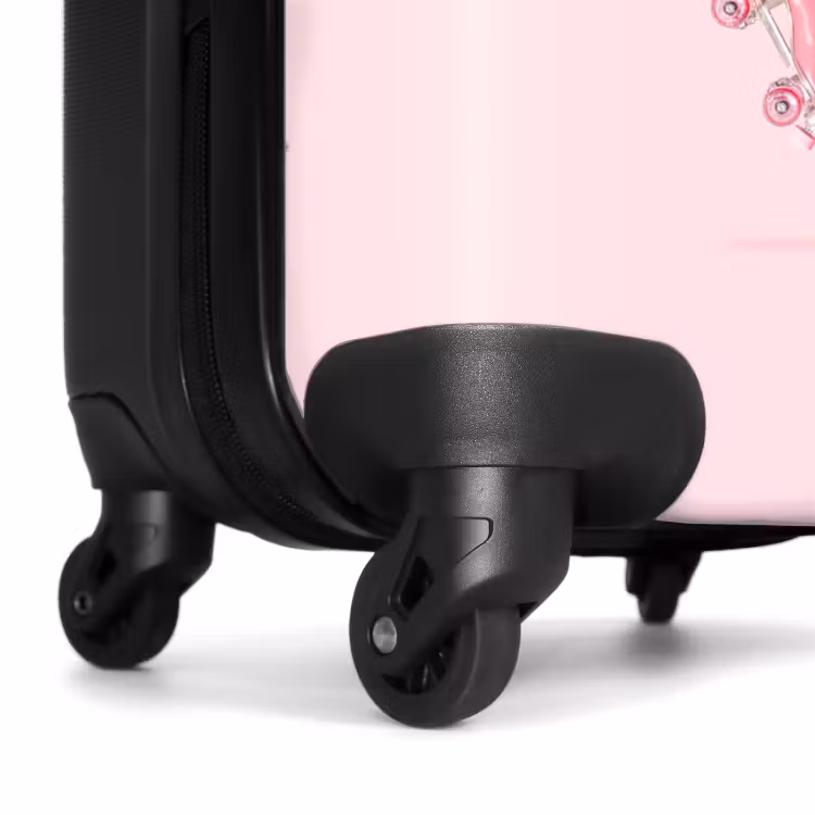 Koffer mit Name - Rosafarbener Rollerflamingo — 5