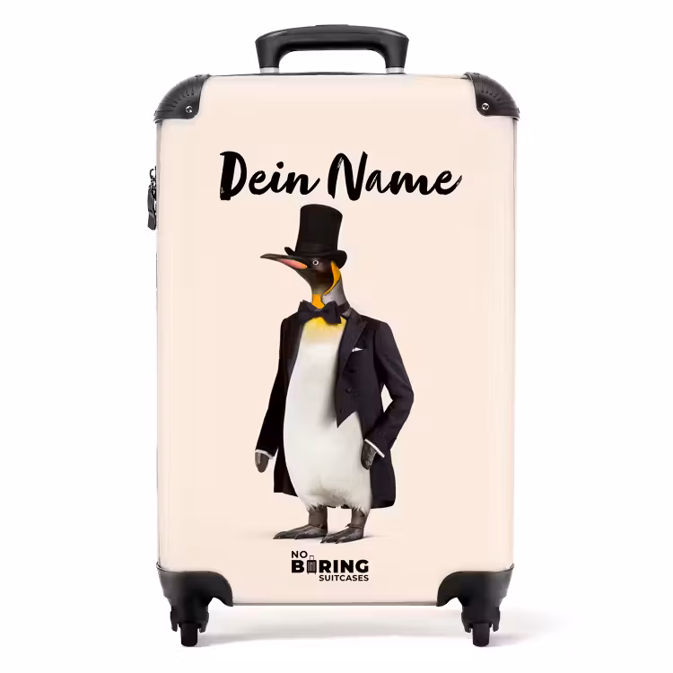 Koffer mit Name - Pinguin im Anzug — 1