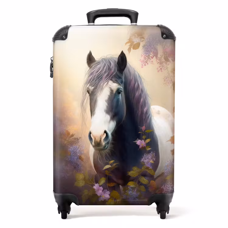 Koffer - Koffer - Pferd - Natur - Tiere - Blumen - Lila — 1
