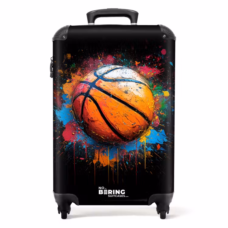 Koffer - Orangefarbener Basketball inmitten von Farbspritzern — 1
