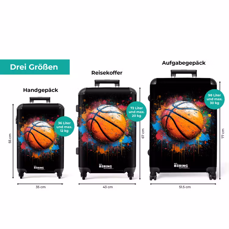 Koffer - Orangefarbener Basketball inmitten von Farbspritzern — 3