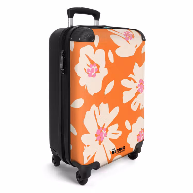 Koffer - Pastellfarbene Blumen - Creme mit Orange — 2