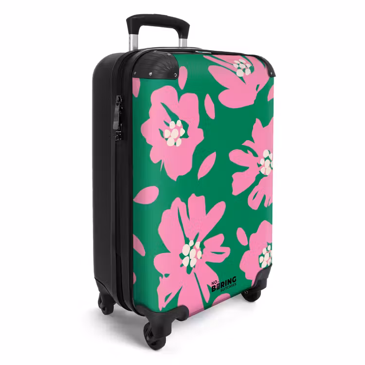 Koffer - Pastellfarbene Blumen - Rosa mit Grün — 2