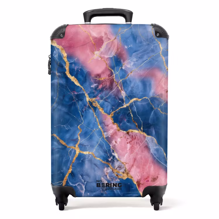 Koffer - Marmor - Rosa und blauer Marmor mit goldenen Adern — 1