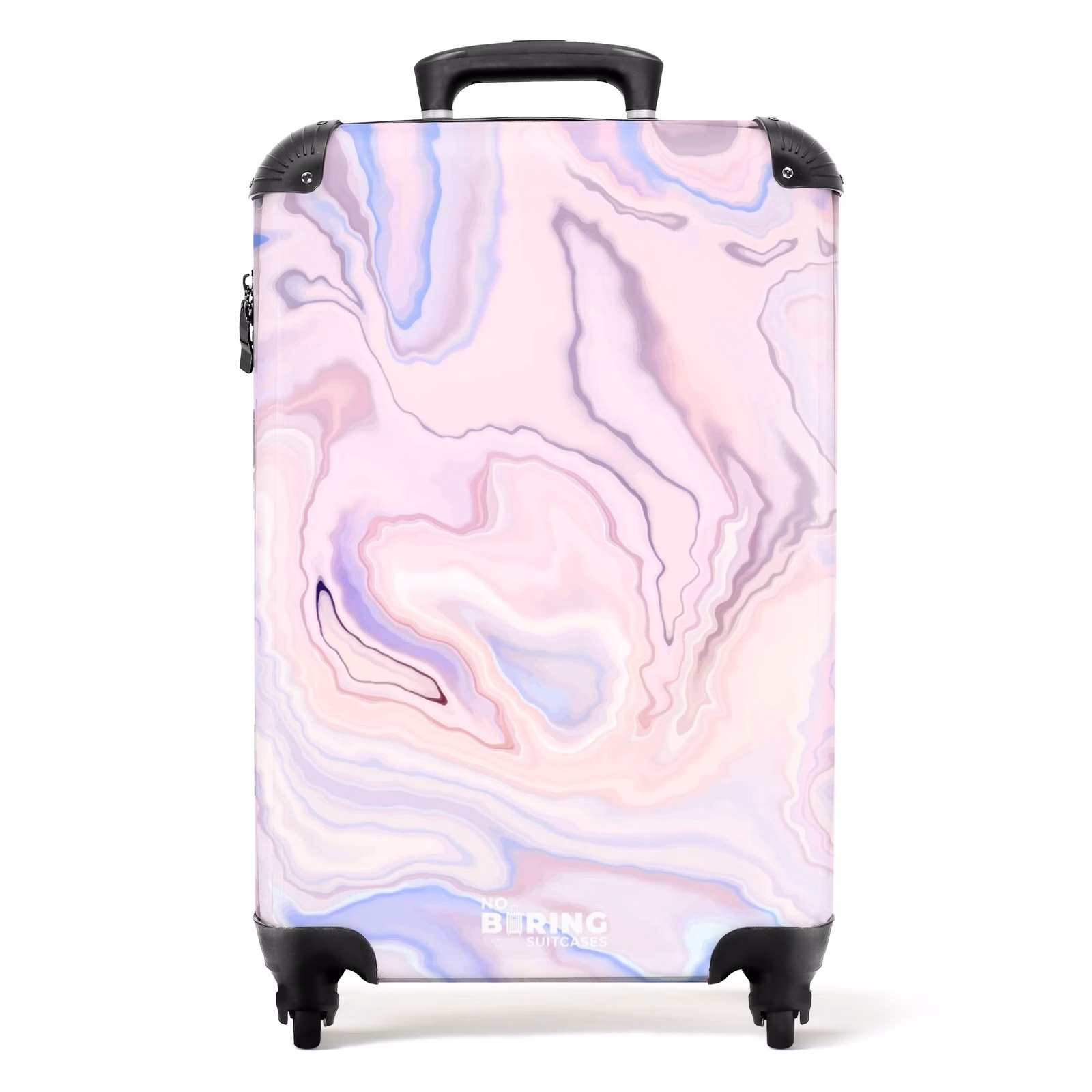 Koffer - Marmor - Pastellrosa und blaue Marmorwirbel — 1