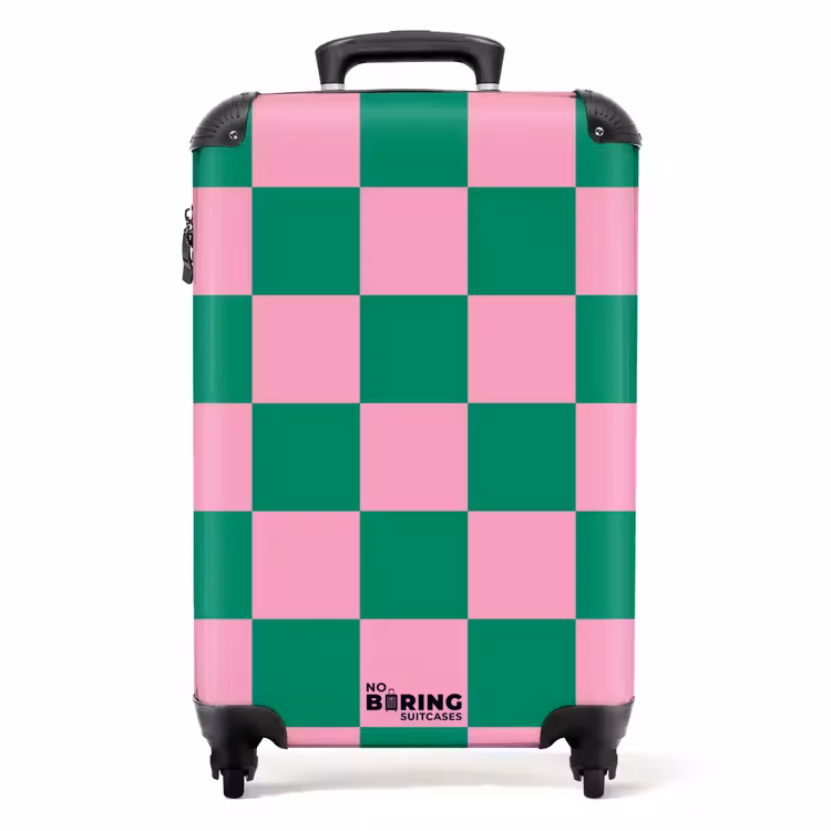 Koffer - Quadrate - Grün/Rosa — 1