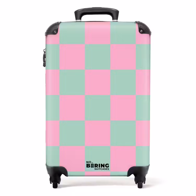 Koffer - Quadrate - Rosa/Mintblau — 1