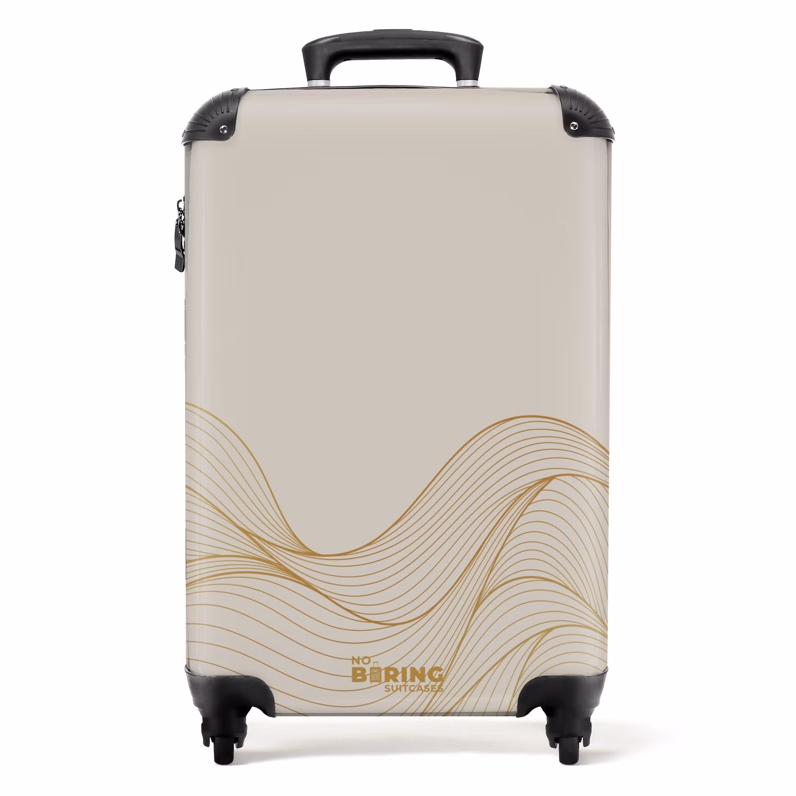 Koffer - Minimal - Hellbeige mit goldenen Streifen — 1