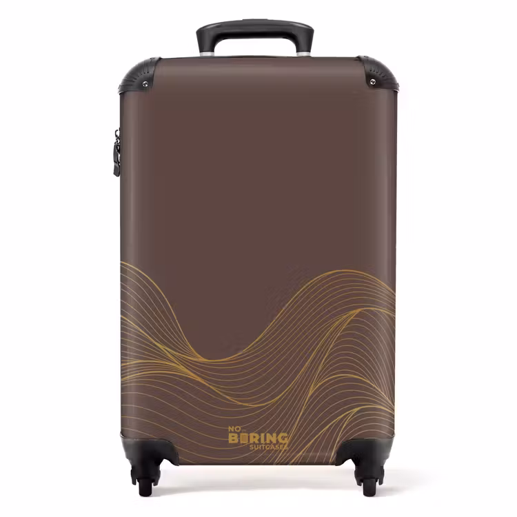 Koffer - Minimal - Dunkelbraun mit goldenen Wellen — 1