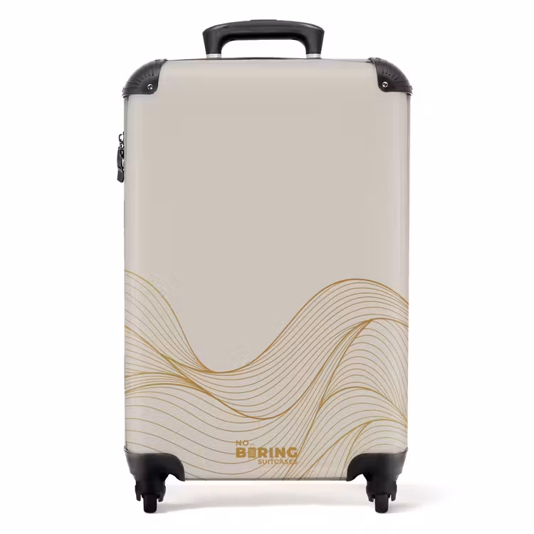 Koffer - Minimal - Hellbeige mit goldenen Streifen — 1
