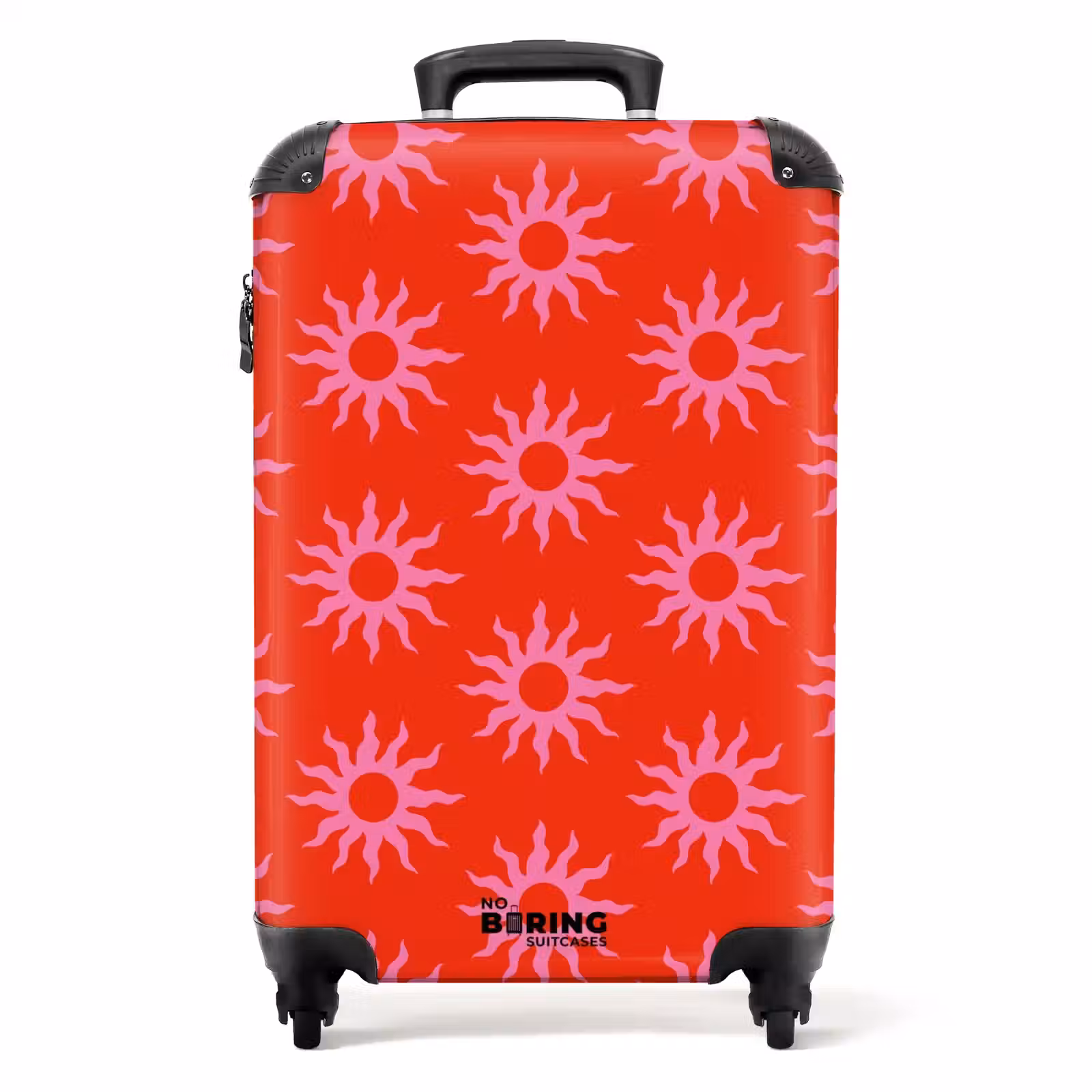 Koffer - Muster - Sunburst-Muster auf leuchtend rotem Hintergrund — 1
