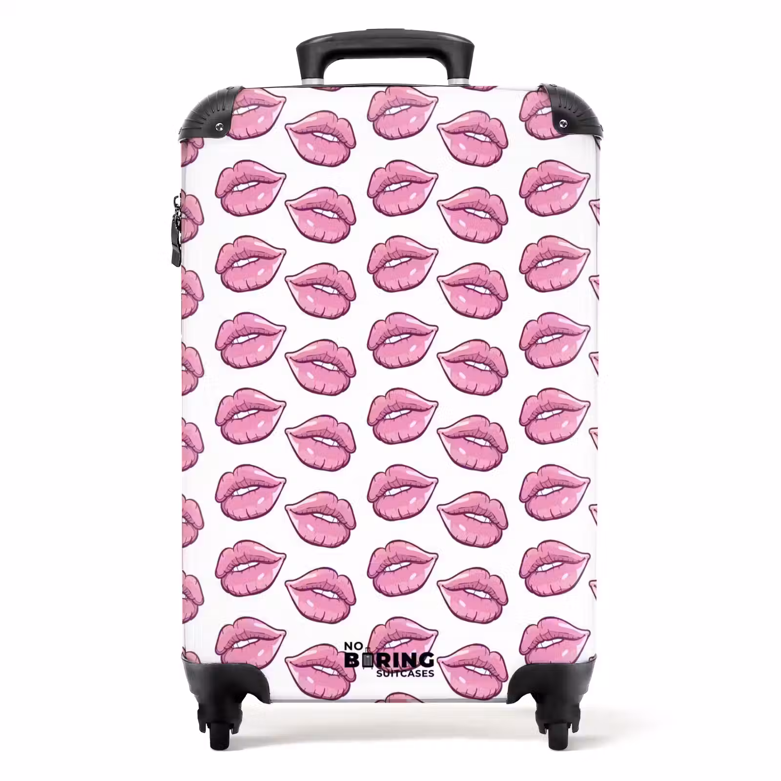 Koffer - Patterns - Rosa Lippenmuster auf weißem Hintergrund — 1