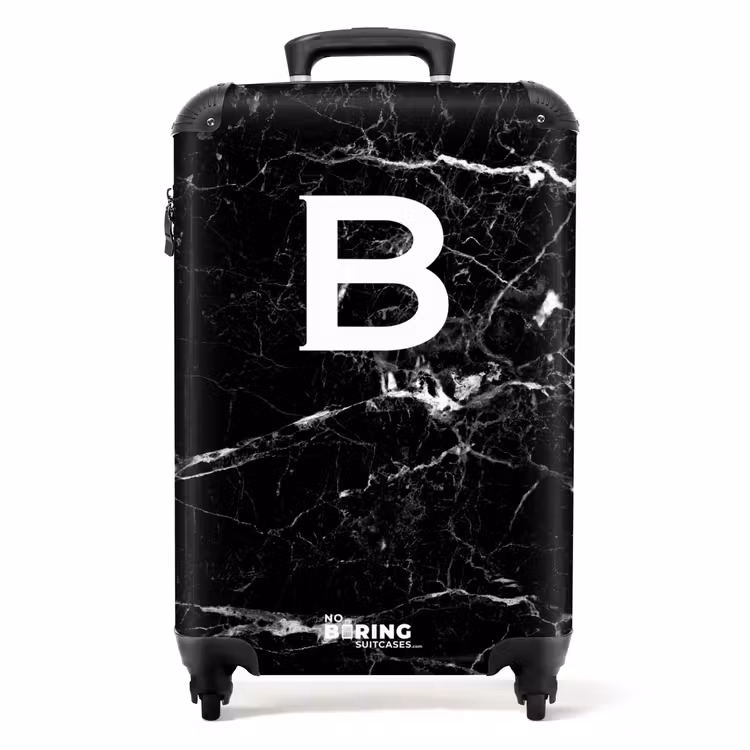 Koffer - Marmor - Buchstabe B - Schwarz - Marmordruck — 1