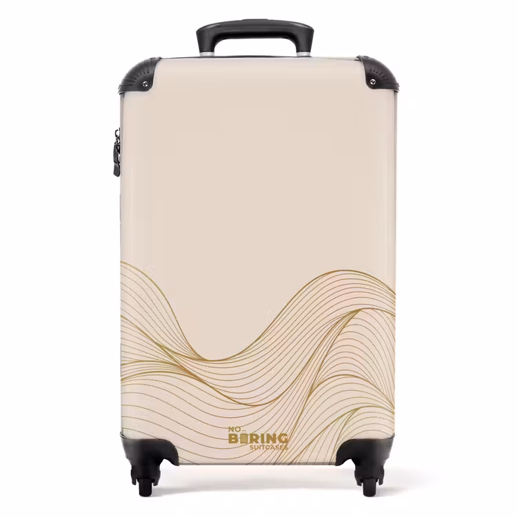 Koffer - Minimal - Beige mit goldenen Wellen — 1