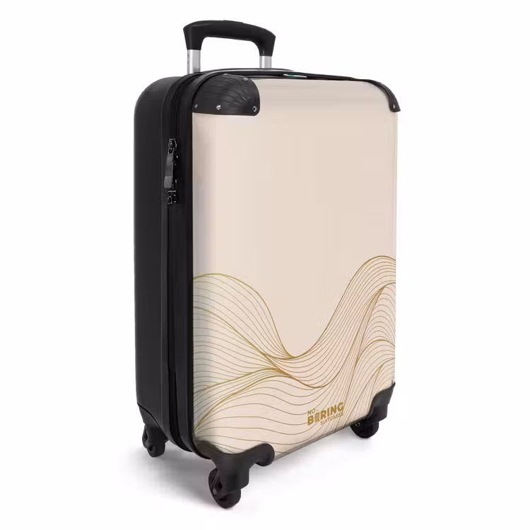 Koffer - Minimal - Beige mit goldenen Wellen — 2