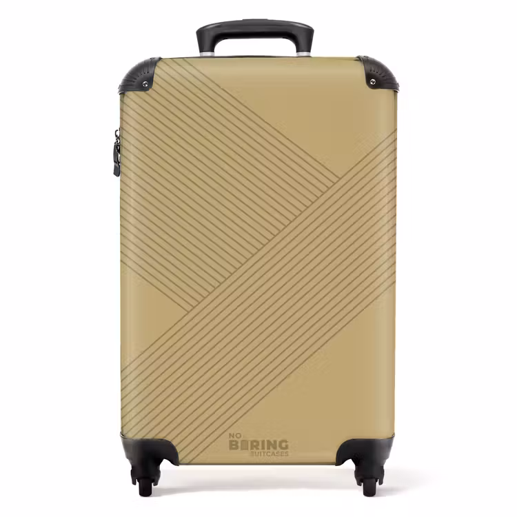 Koffer - Minimal - Sich kreuzende Linien auf Goldbeige — 1