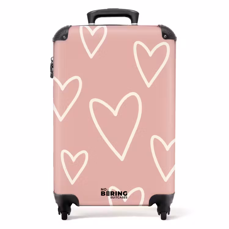 Koffer - Muster - Schwebende Herzen auf Vintage-Rosa — 1