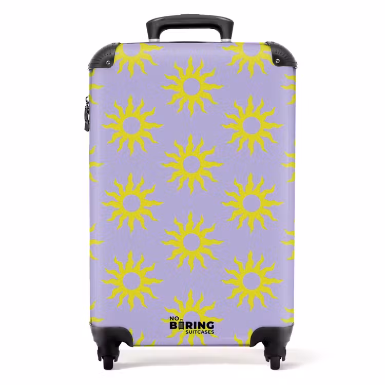 Koffer - Muster - Sunburst-Muster auf lavendelfarbenem Hintergrund — 1