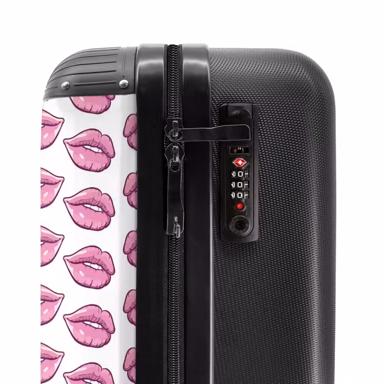 Koffer - Patterns - Rosa Lippenmuster auf weißem Hintergrund — 5