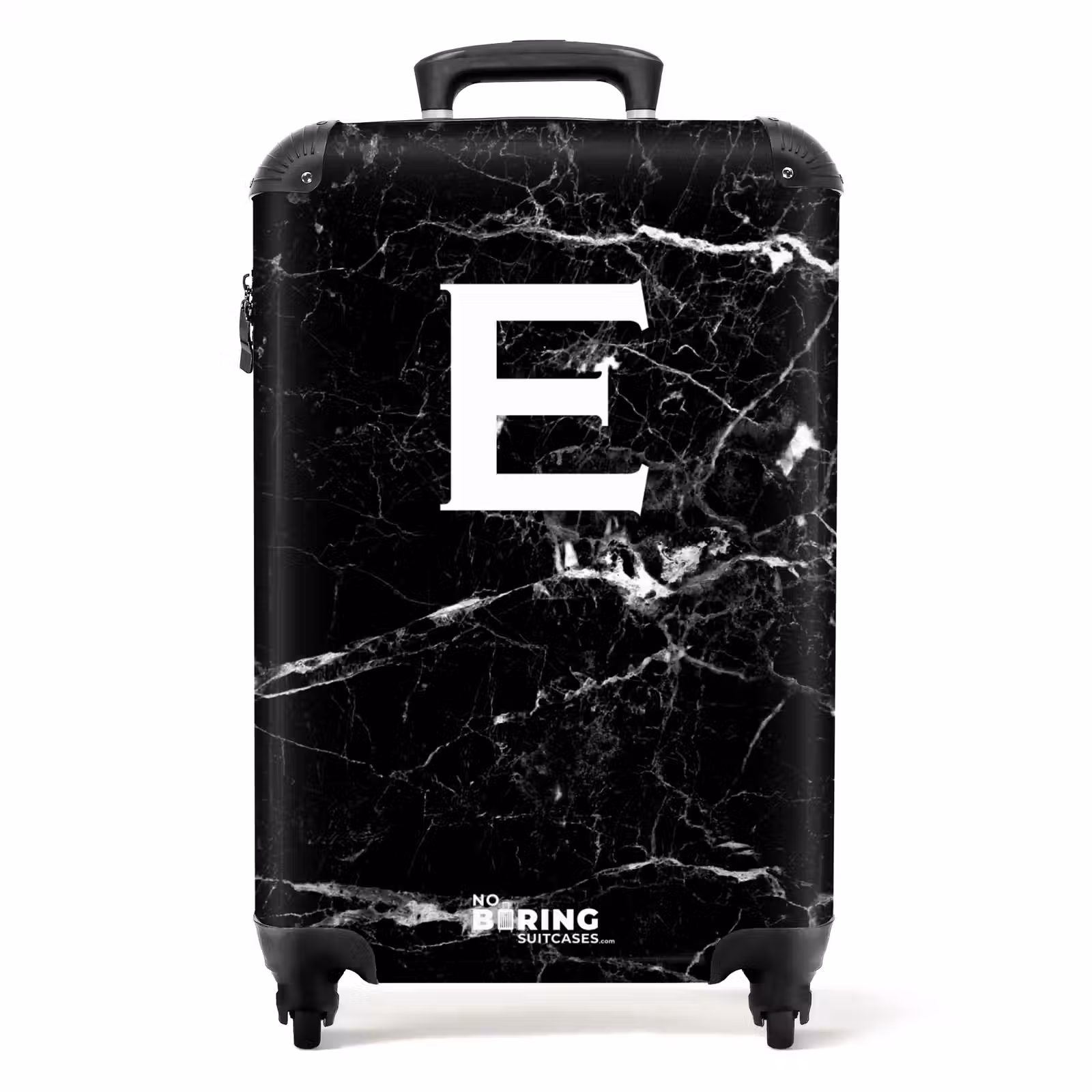 Koffer - Marmoroptik - Buchstabe E - Schwarz — 1