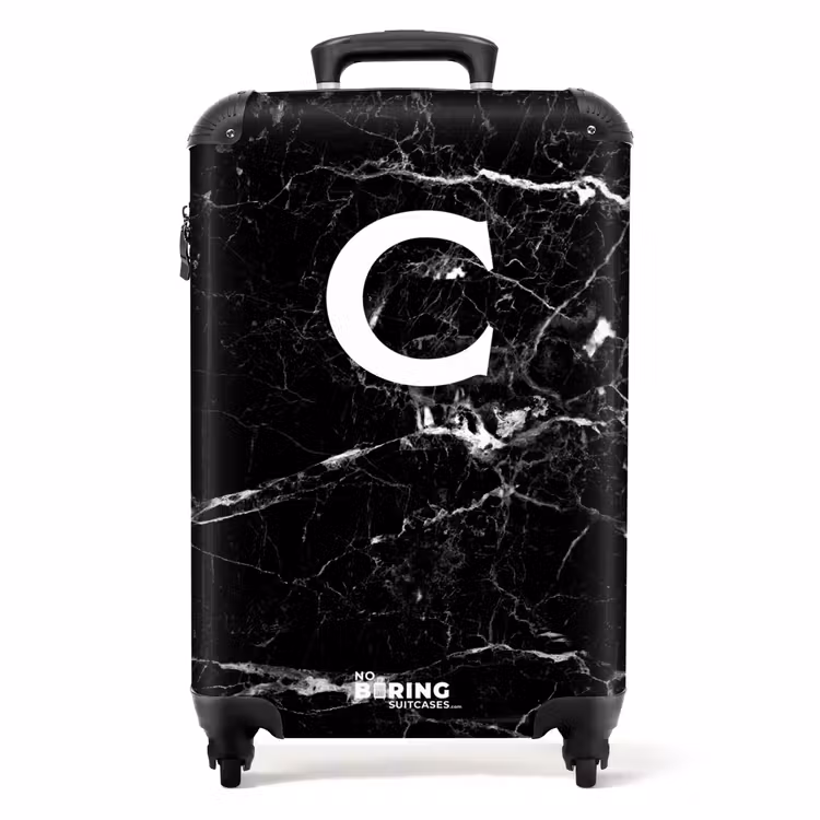 Koffer - Marmoroptik - Schwarz - Buchstabe C — 1