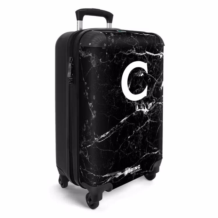 Koffer - Marmoroptik - Schwarz - Buchstabe C — 2