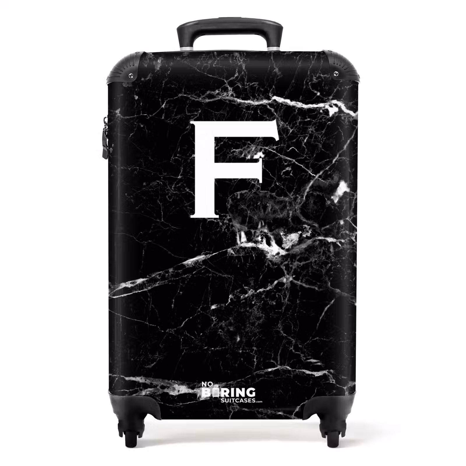 Koffer - Marmor - Schwarz - Buchstabe F — 1