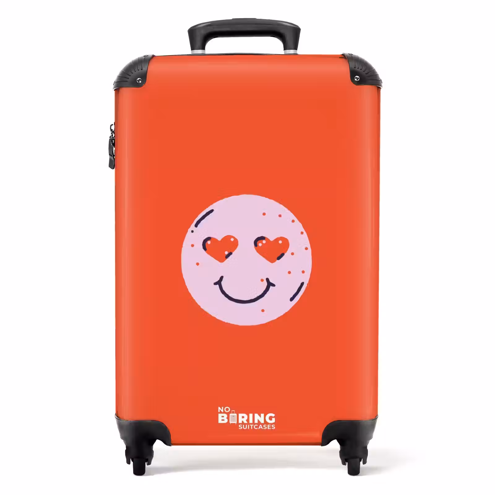Koffer - Muster - Glückliches Emoji auf rotem Hintergrund — 1