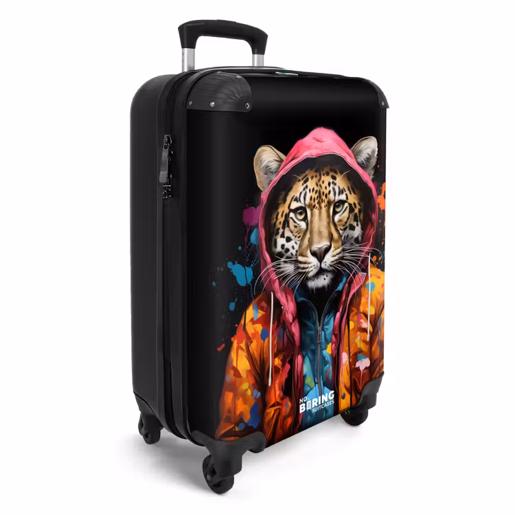 Koffer - Leopard mit buntem Fell und Farbspritzern — 2