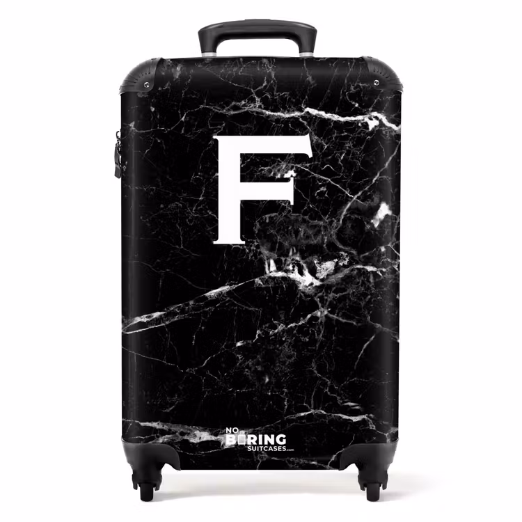 Koffer - Marmor - Schwarz - Buchstabe F — 1