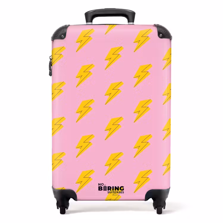 Koffer - Muster - Gelbe Blitze auf Rosa — 1