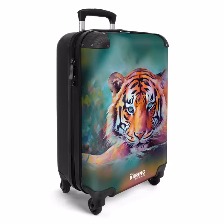Koffer - Ölgemälde Kunstwerk eines liegenden Tigers — 2