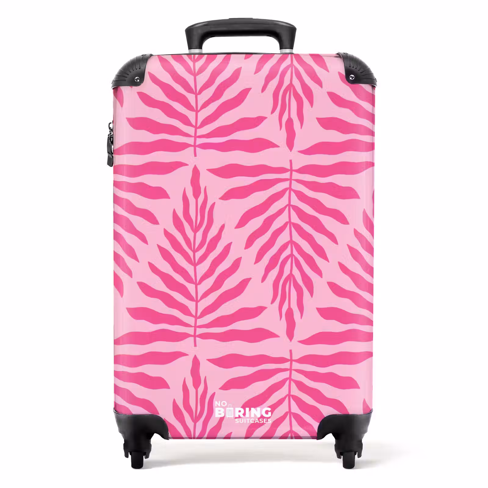 Koffer - Muster aus Blättern in hellem und dunklem Rosa — 1