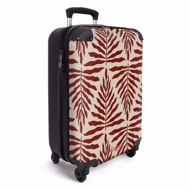 Koffer - Muster aus Blättern in Beige mit Rot — 2
