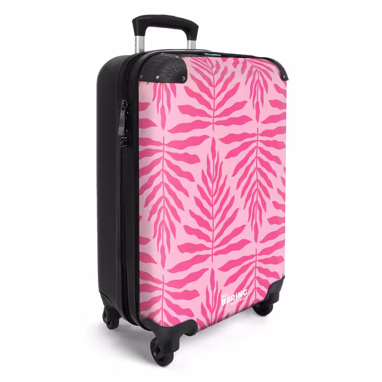 Koffer - Muster aus Blättern in hellem und dunklem Rosa — 2