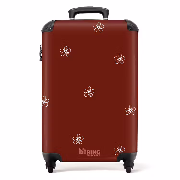 Koffer - Roter Hintergrund mit weißen Blumen — 1