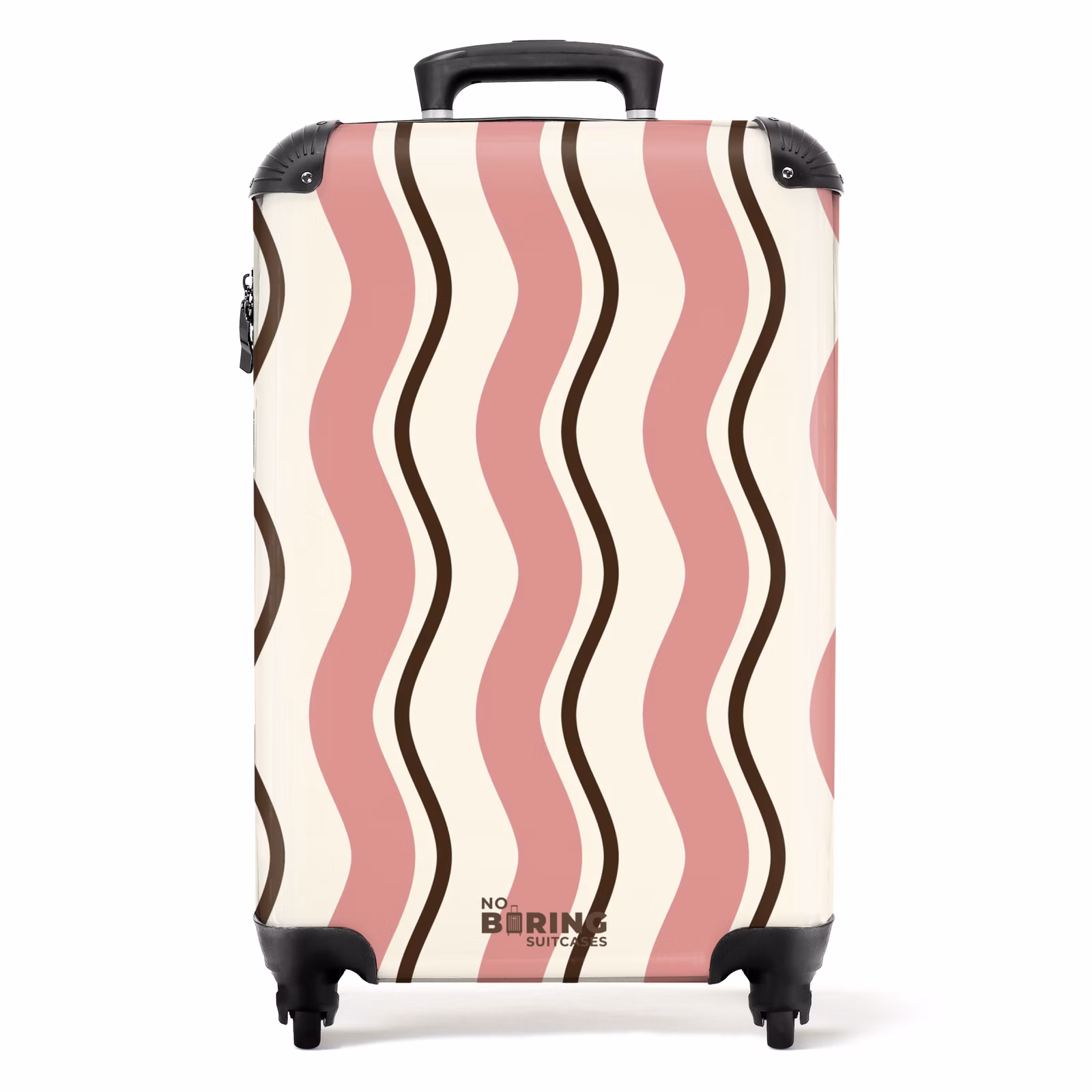 Koffer - Gewellte Streifen in Rosa und Braun — 1