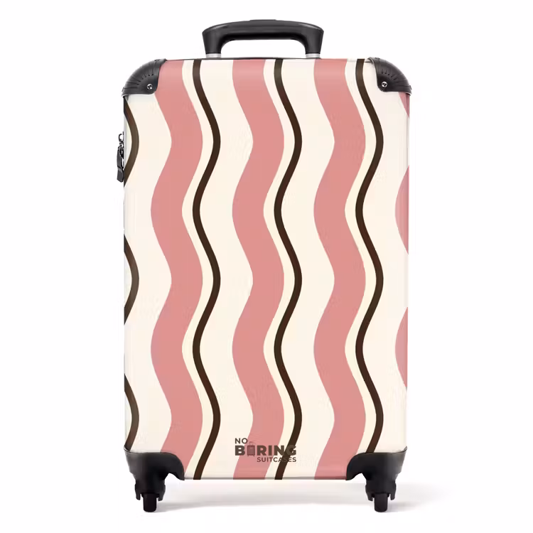 Koffer - Gewellte Streifen in Rosa und Braun — 1