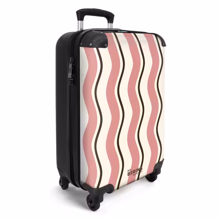 Koffer - Gewellte Streifen in Rosa und Braun — 2