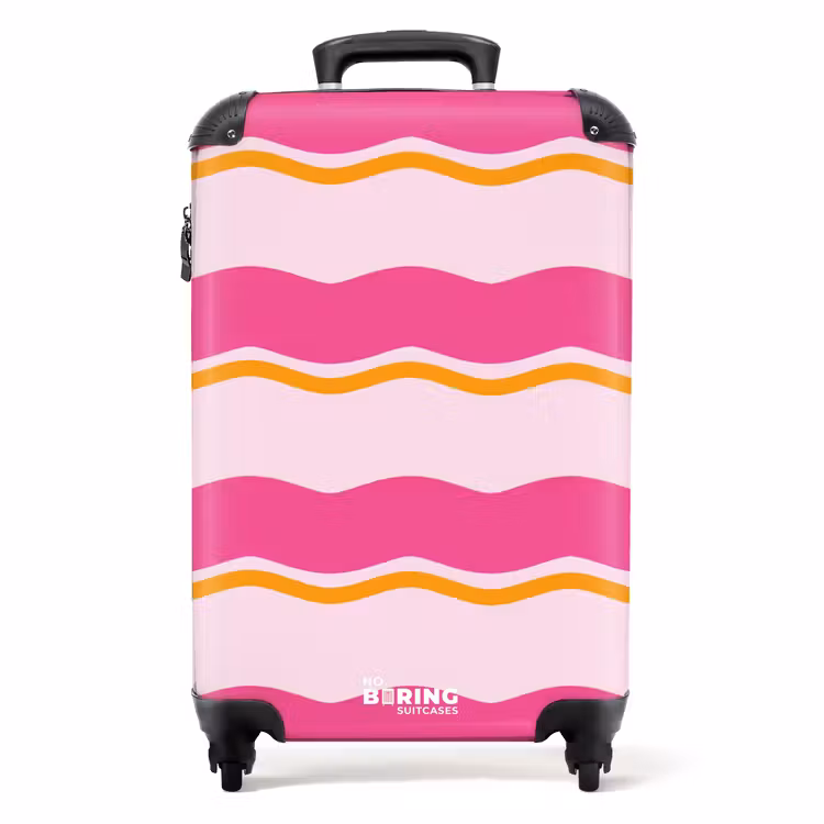 Koffer - Wellenförmige Streifen in Rosa und Orange — 1