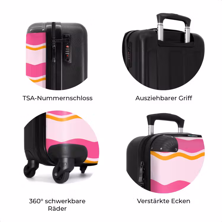 Koffer - Wellenförmige Streifen in Rosa und Orange — 7