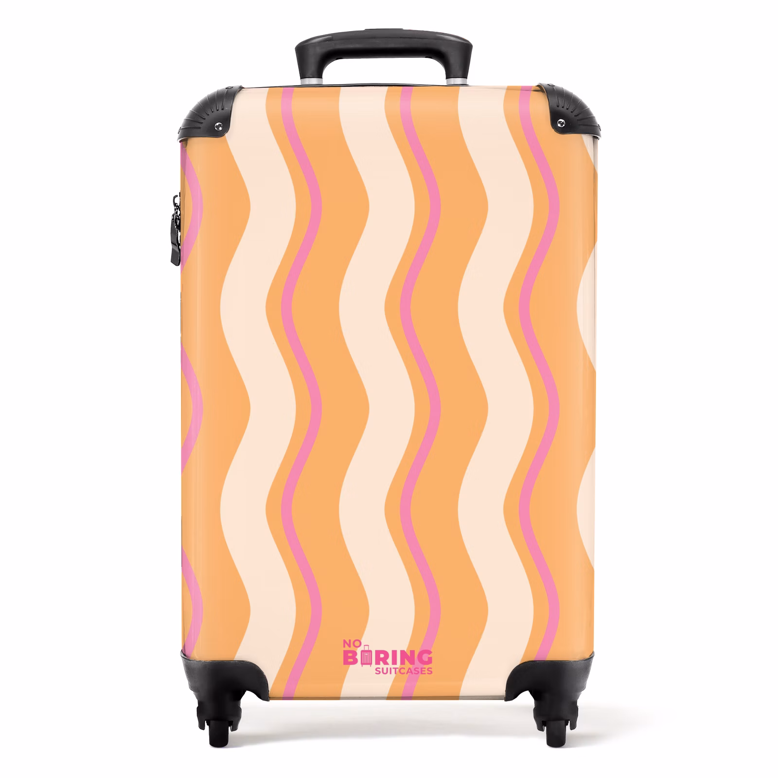 Koffer - Wellenförmige Streifen in Orange und Rosa — 1