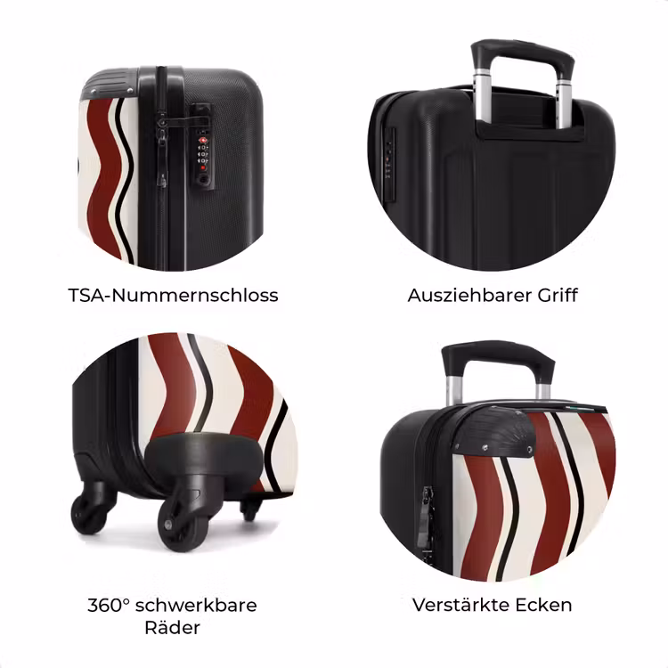 Koffer - Wellenförmige Streifen in Rot — 7