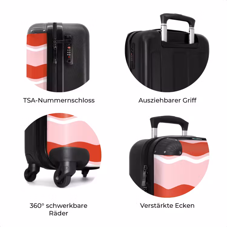 Koffer - Wellenförmige Streifen in Rot und Rosa — 7
