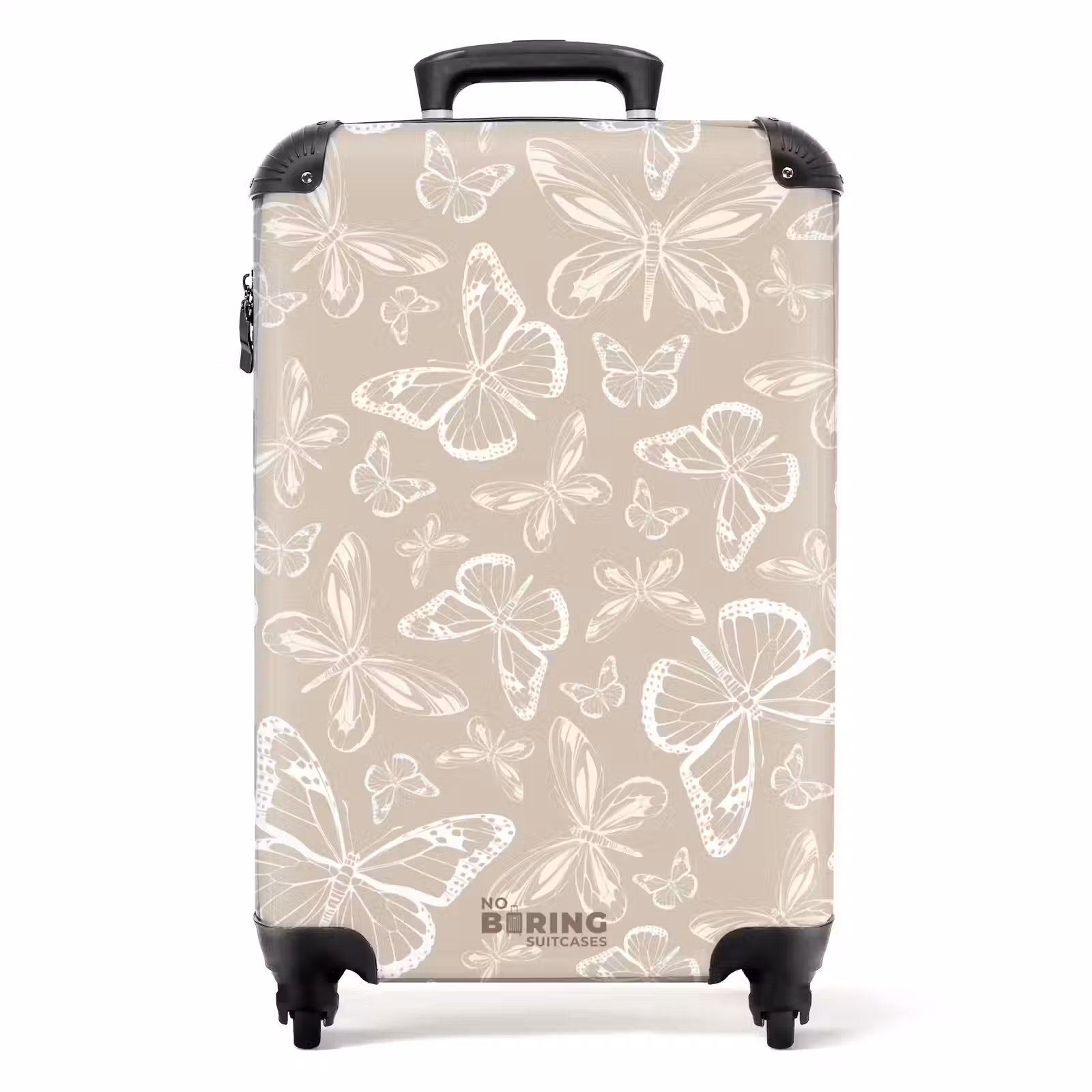 Koffer - Muster aus Schmetterlingen in Beige — 1