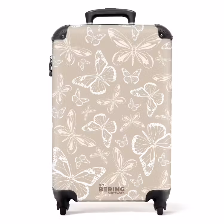 Koffer - Muster aus Schmetterlingen in Beige — 1