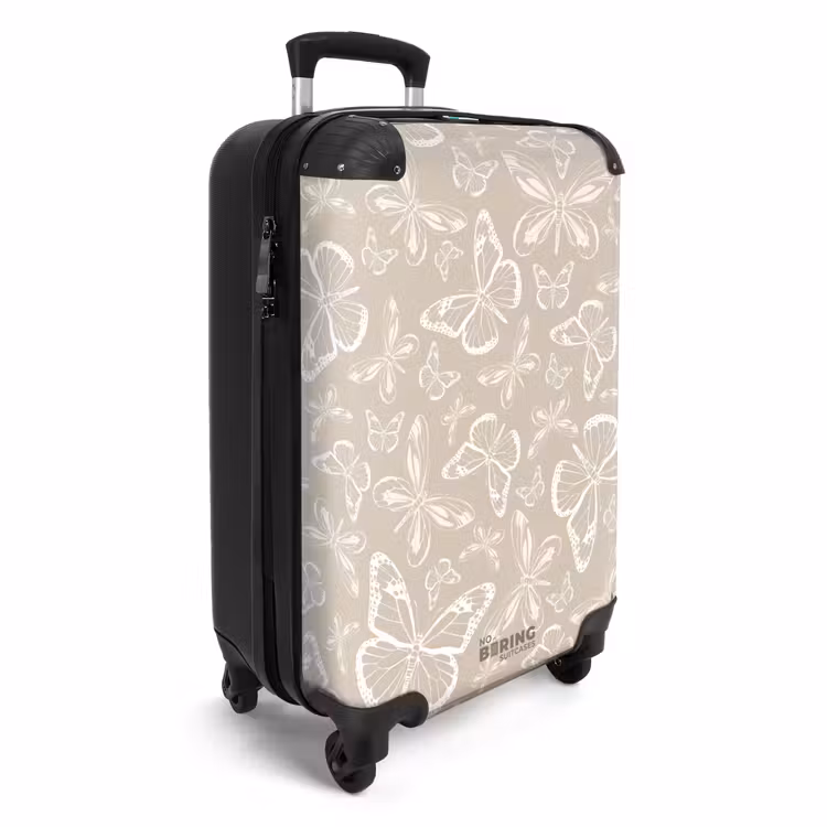 Koffer - Muster aus Schmetterlingen in Beige — 2